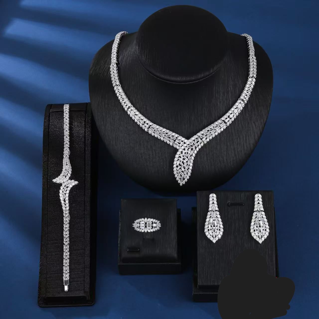ENSEMBLE BIJOUX ECLATANTS EN ARGENT